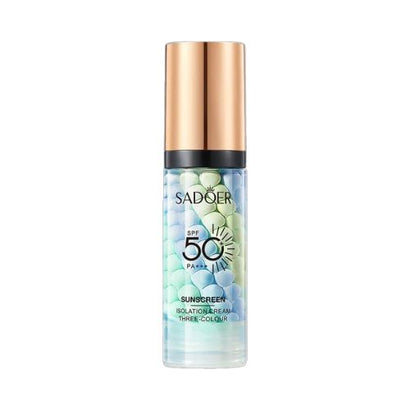 SADOER Three-Color Sunscreen Moisturizer: Pore Minimizing, Skin Tone Correcting, Facial Brightening