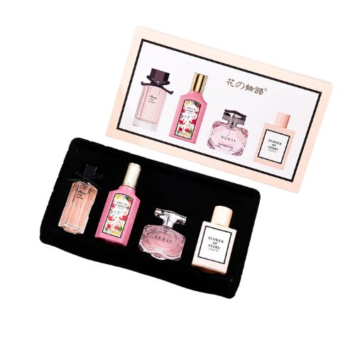 Floral Scent Eau de Parfum Gift Box for Women and Men, 110ml Four-Piece Set with Lasting Fragrance