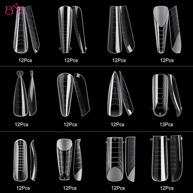 Dual System Nail Extension Forms for Poly Gel and Acrylic Molds - Full Cover Manicure False Tips