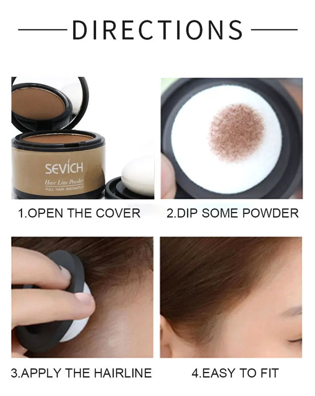 SEVICH Black Root Cover Up Powder for Instant Hairline Shadow Coverage