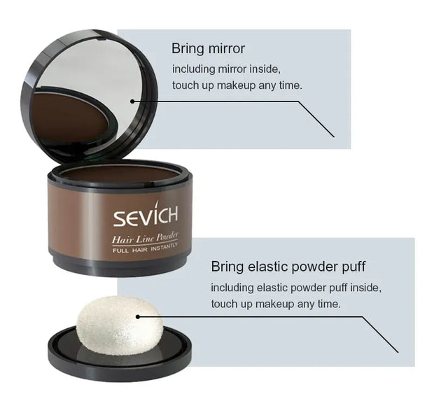 SEVICH Black Root Cover Up Powder for Instant Hairline Shadow Coverage