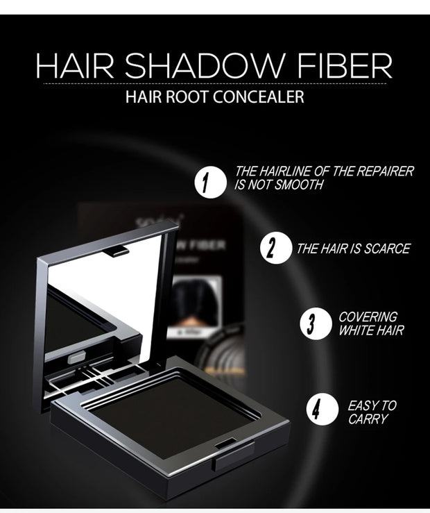 SEVICH Waterproof Hairline Edge Control Powder Root Cover Up Dark Brown Hair Concealer with Puff