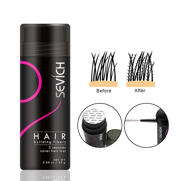 Sevich 10 Colors Hair Fibers Keratin 25g Thickening Spray - Instant Regrowth Powders