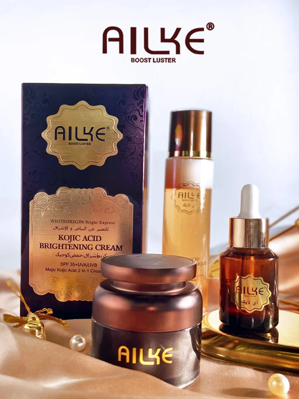 Ailke Dark Spot and Freckle Removal Whitening Cream Set with Kojic Acid and SPF UVA/UVB Sunscreen