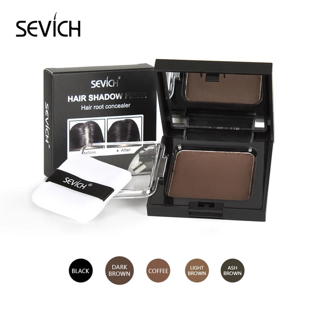 SEVICH Waterproof Hairline Edge Control Powder Root Cover Up Dark Brown Hair Concealer with Puff