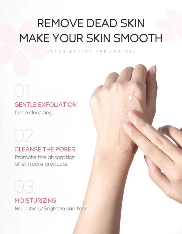 LAIKOU Sakura Exfoliating Peeling Gel Face Wash, Deep Cleansing and Moisturizing Facial Cleanser