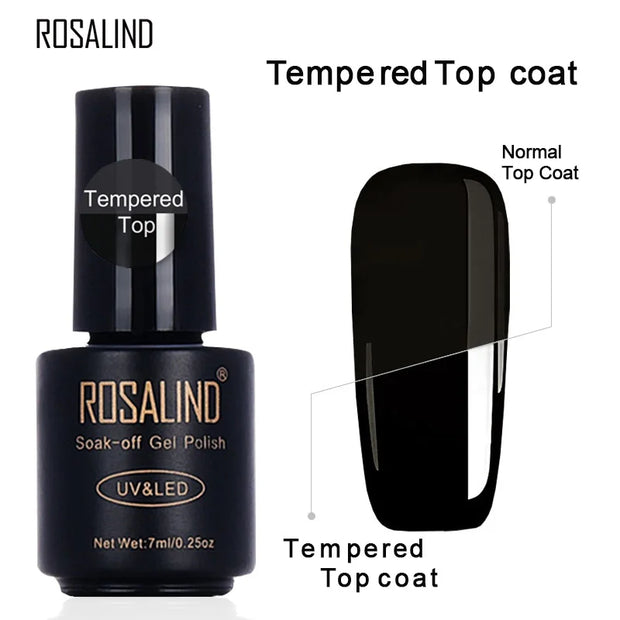 Rosalind Matt Top Coat for Gel Polish - Semi-Permanent Base and Top Coat for Gel Polish UV Manicure