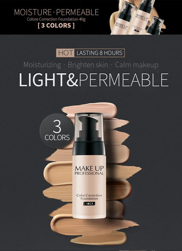 LAIKOU BB Cream Foundation - Concealer, Moisturizer, Oil-Control, Whitening, Waterproof, 40g