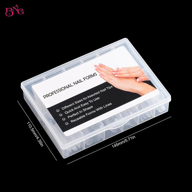 Dual System Nail Extension Forms for Poly Gel and Acrylic Molds - Full Cover Manicure False Tips