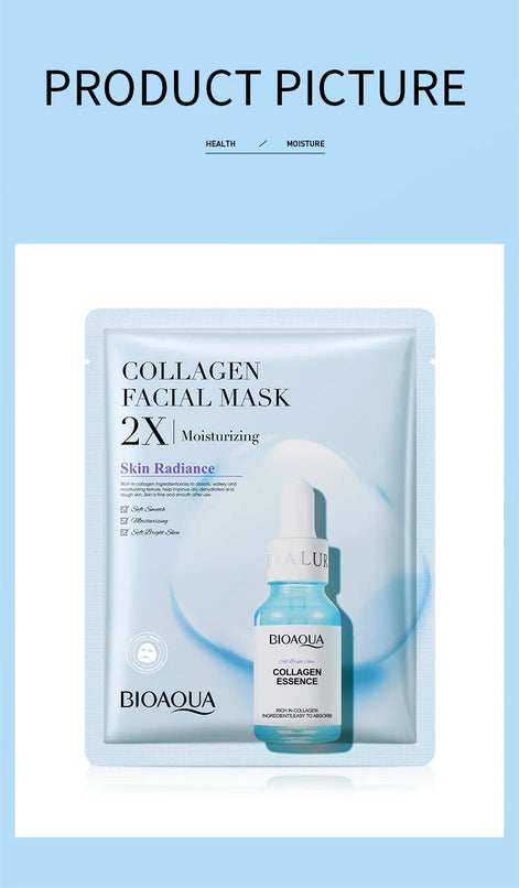 BIOAQUA Centella Collagen Hyaluronic Acid Face Mask Set for Moisturizing and Refreshing Skin