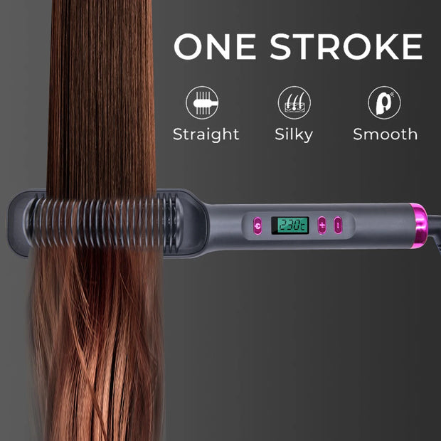 Multifunctional Electric Hot Comb Hair Straightener Brush with Negative Ion Technology