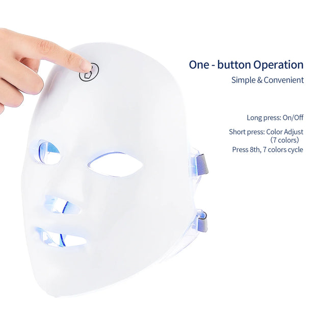 7 Colors LED Photon Mask Red Light Therapy Anti-Aging Face & Neck Skin Care Treatment