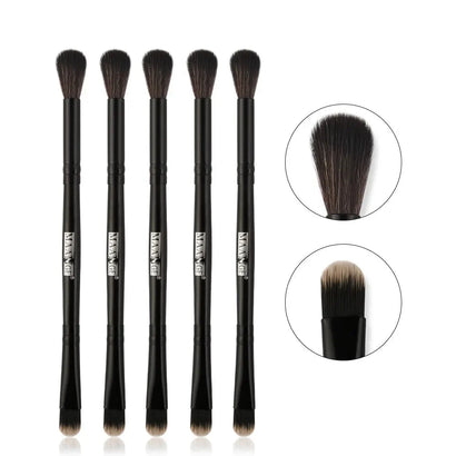 MAANGE 5-Piece Double-Ended Eye Makeup Brush Set for Eyeshadow, Eyeliner, and Powder