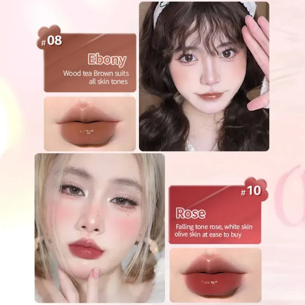 Judydoll Crystal Jelly Lip Gloss with Mirror - Moisturizing Nude Lip Tint for Long-Lasting Makeup