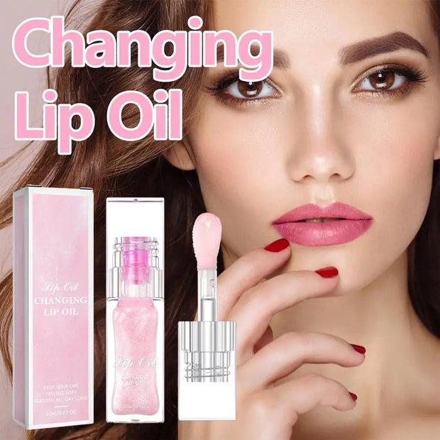 Clear Nourishing Lip Oil for Dry, Cracked Lips: Color-changing pH Lip Care Moisturizer