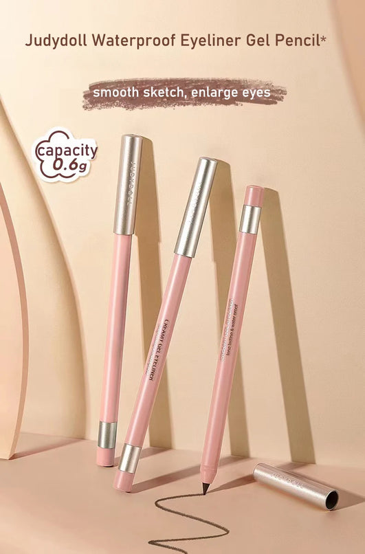 JudyDoll Waterproof Gel Eyeliner Pencil - Long-Lasting, Smudge-Proof, Easy to Wear