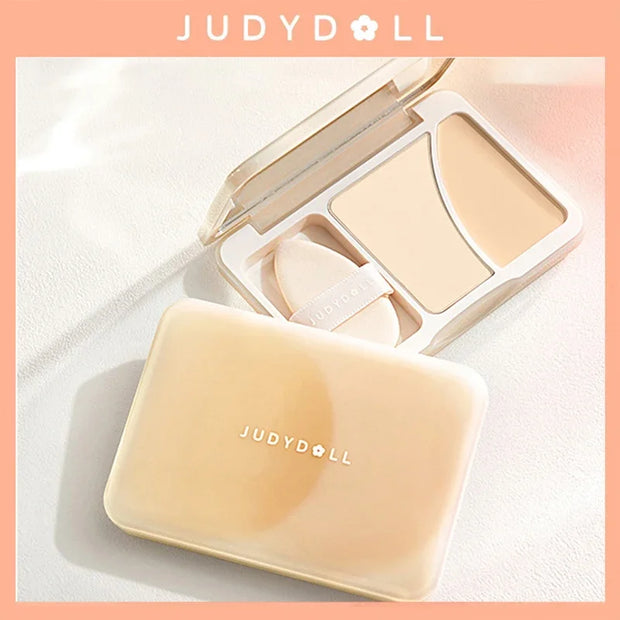 JudyDoll Dual Texture Highlighter Set - 2 Colors for Face Brightening & 3D Makeup