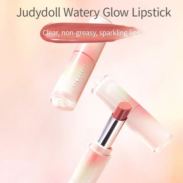 Judydoll Crystal Jelly Lip Gloss with Mirror - Moisturizing Nude Lip Tint for Long-Lasting Makeup