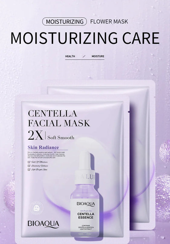 BIOAQUA Centella Collagen Hyaluronic Acid Face Mask Set for Moisturizing and Refreshing Skin