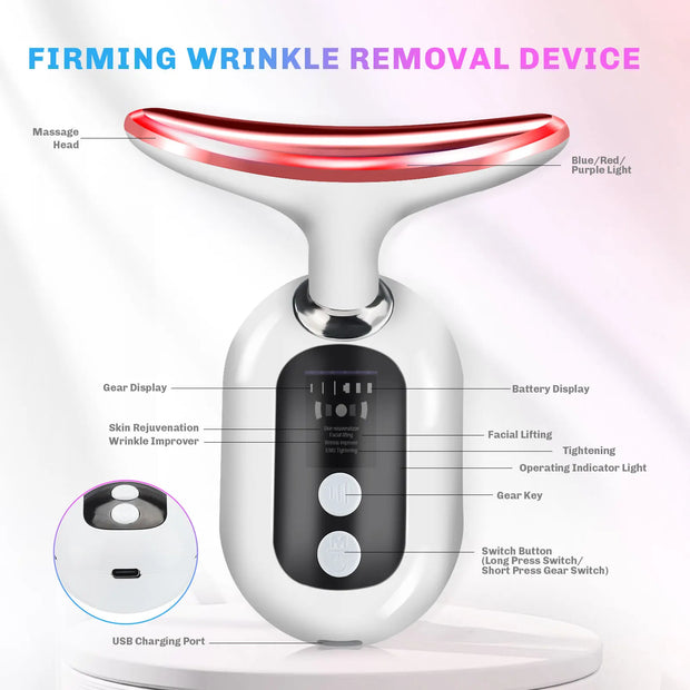 Facial Massager and LED Double Chin Remover for Skin Rejuvenation and Wrinkle Reduction