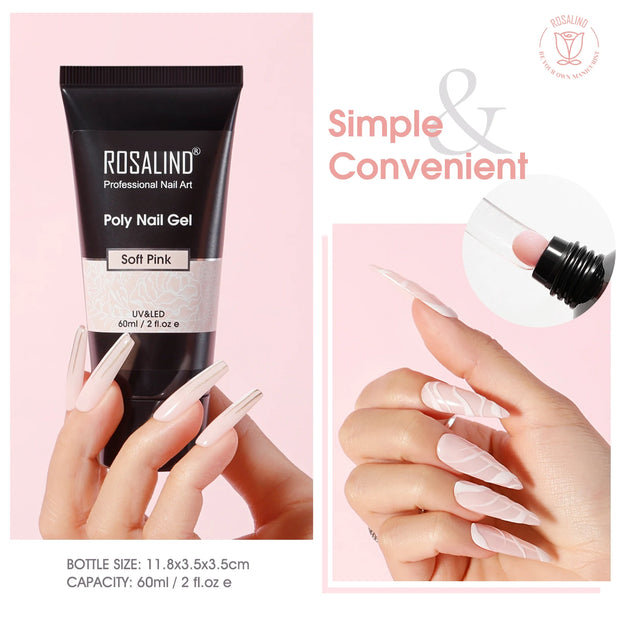 Rosalind Poly Acrylic Nail Gel for Manicure - Extension and Painting Gel Polish - 12/15/30/60ml