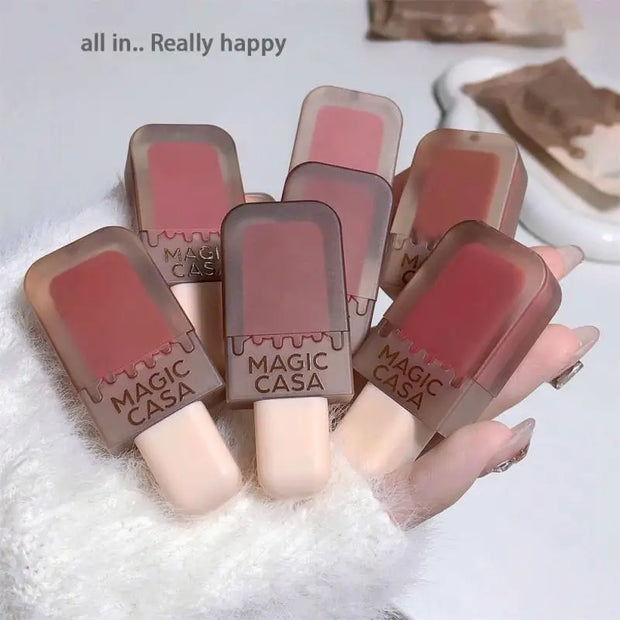 Chocolate Brown Red Velvet Matte Lip Glaze Beauty Cosmetics Liquid Lipstick Lip Tint