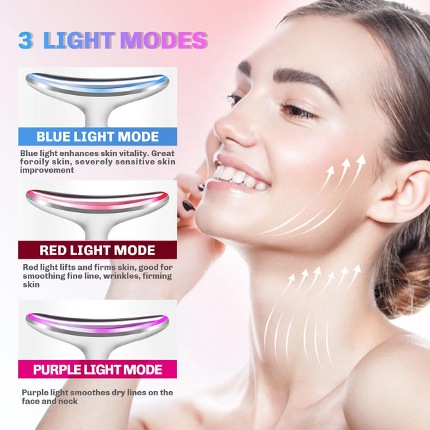 Facial Massager and LED Double Chin Remover for Skin Rejuvenation and Wrinkle Reduction