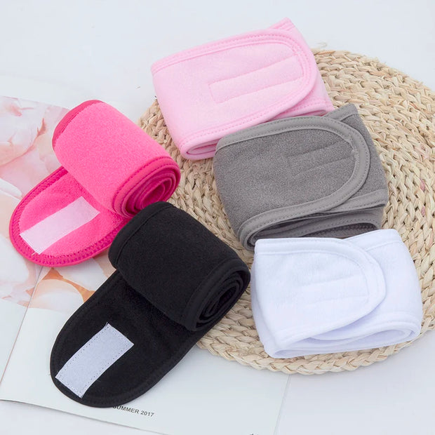 Adjustable Spa Facial Yoga Headband for Face Washing, Soft Toweling Hair Makeup Band