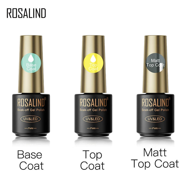 Rosalind Matt Top Coat for Gel Polish - Semi-Permanent Base and Top Coat for Gel Polish UV Manicure