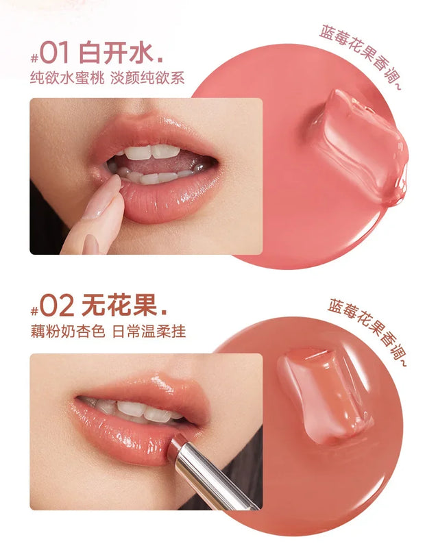 Judydoll Crystal Clear Lip Plumping Jelly Shimmer Gloss - Natural Moisturizing Makeup