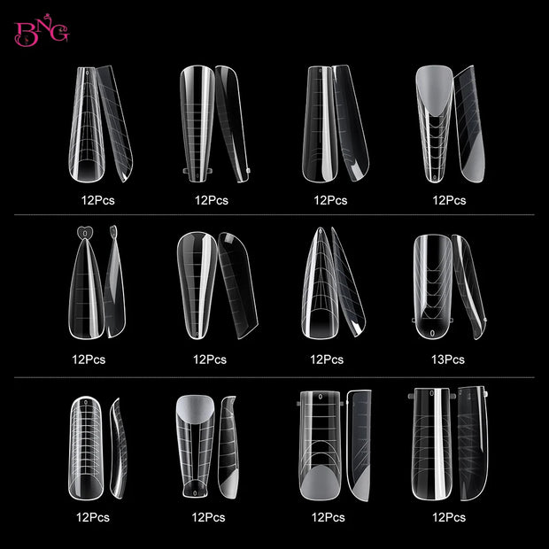 Dual System Nail Extension Forms for Poly Gel and Acrylic Molds - Full Cover Manicure False Tips