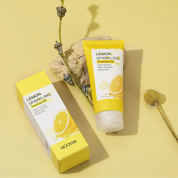 MOOYAM Lemon Exfoliating Gel Facial Scrub: Limpador para clareamento, hidratação e reparação de acne