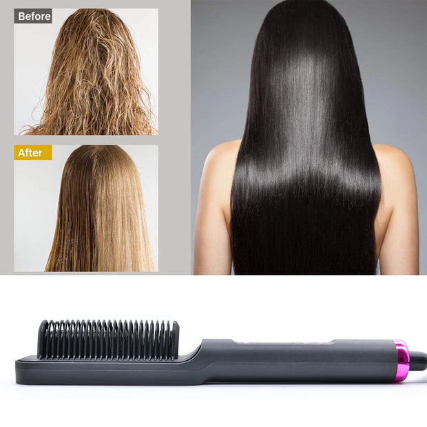 Multifunctional Electric Hot Comb Hair Straightener Brush with Negative Ion Technology