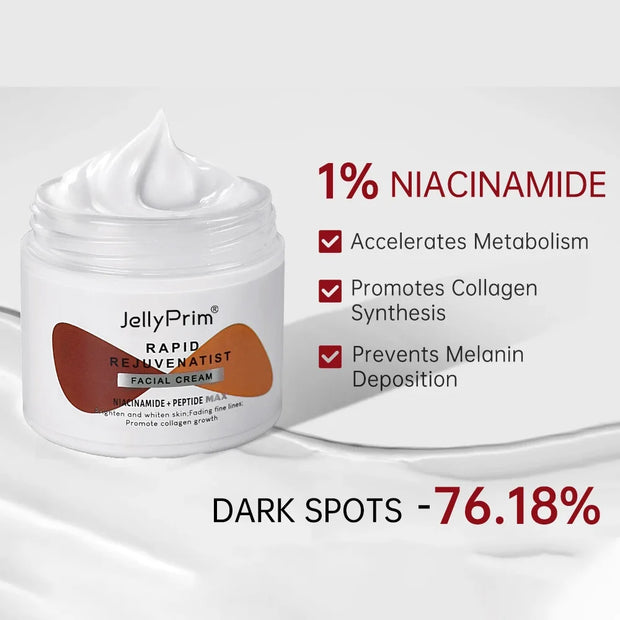 JELLY PRIM Niacinamida Creme Facial Clareador para Manchas Escuras com Ácido Hialurônico