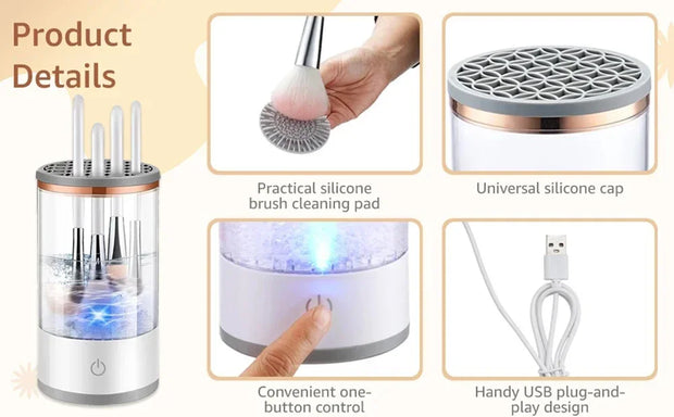 Rechargeable Electric Makeup Brush Cleaner Stand Device