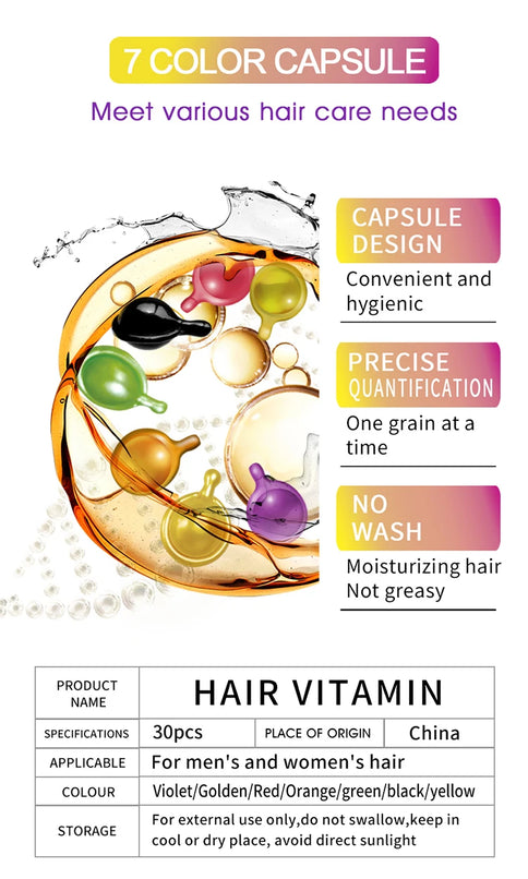 Suero para cabello dañado y suave con aceite de tratamiento con cápsulas de vitaminas de Sevich