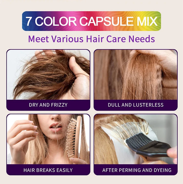 Suero para cabello dañado y suave con aceite de tratamiento con cápsulas de vitaminas de Sevich