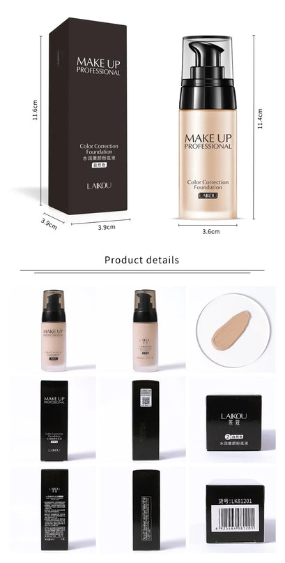 LAIKOU BB Cream Foundation - Concealer, Moisturizer, Oil-Control, Whitening, Waterproof, 40g