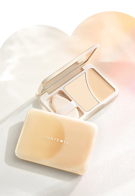 JudyDoll Dual Texture Highlighter Set - 2 Colors for Face Brightening & 3D Makeup