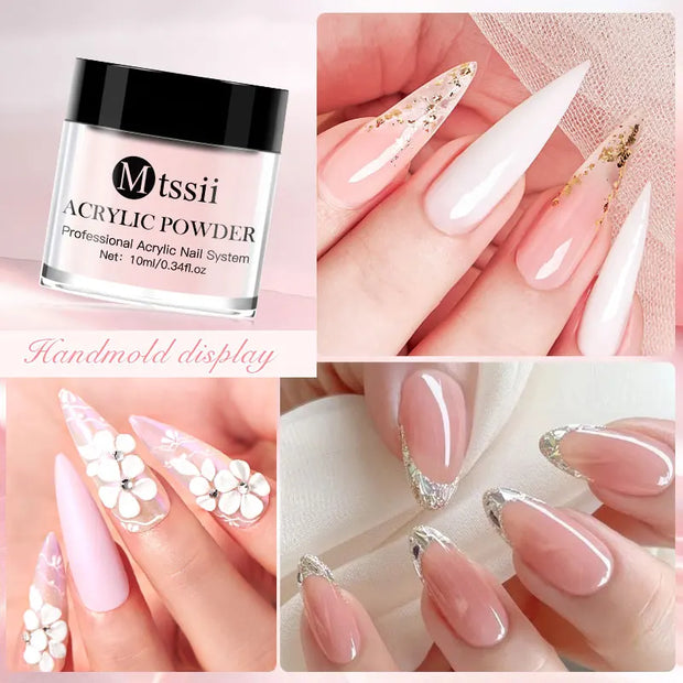 Mtssii Crystal Flower Carve Nail Art Acrylic Powder Manicure Extension Kit