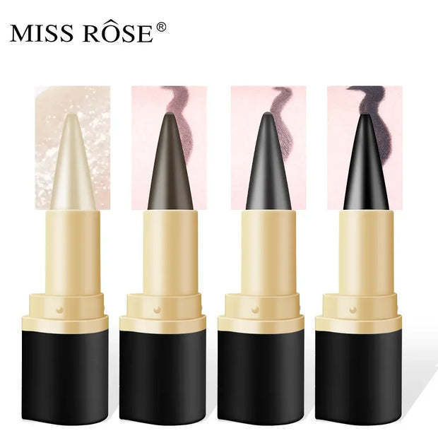 Miss Rose Waterproof Gel Eyeliner Pen, 24-Hour Long-Lasting Black Eye Shadow Pencil with Shimmer