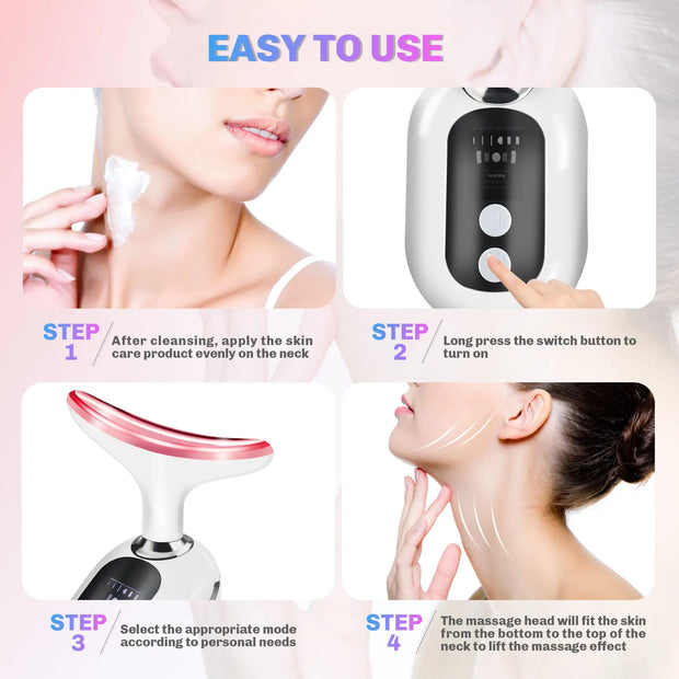 Facial Massager and LED Double Chin Remover for Skin Rejuvenation and Wrinkle Reduction