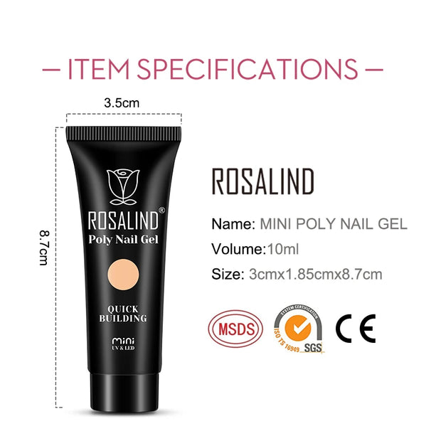 Rosalind Poly Acrylic Nail Gel for Manicure - Extension and Painting Gel Polish - 12/15/30/60ml