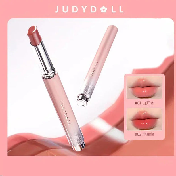 Judydoll Crystal Clear Lip Plumping Jelly Shimmer Gloss - Natural Moisturizing Makeup