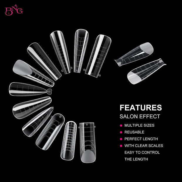 Dual System Nail Extension Forms for Poly Gel and Acrylic Molds - Full Cover Manicure False Tips