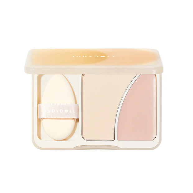 JudyDoll Dual Texture Highlighter Set - 2 Colors for Face Brightening & 3D Makeup