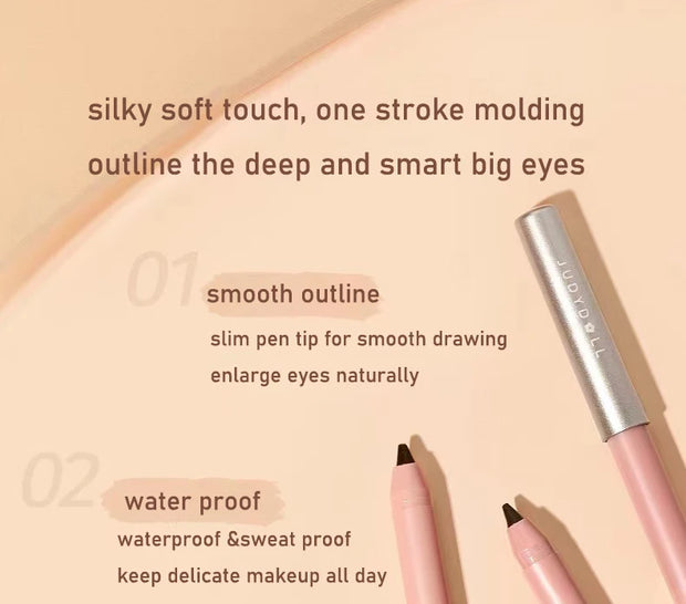 JudyDoll Waterproof Gel Eyeliner Pencil - Long-Lasting, Smudge-Proof, Easy to Wear