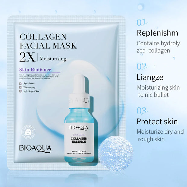 BIOAQUA Centella Collagen Hyaluronic Acid Face Mask Set for Moisturizing and Refreshing Skin