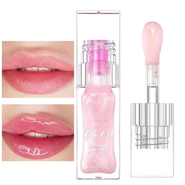 Clear Nourishing Lip Oil for Dry, Cracked Lips: Color-changing pH Lip Care Moisturizer