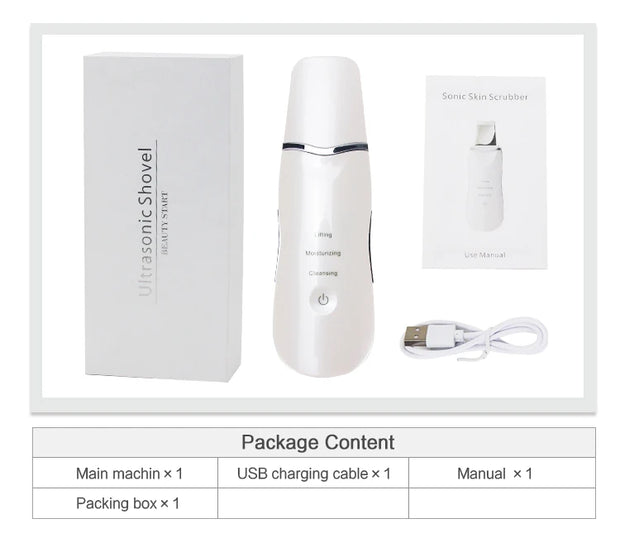 Professional Ultrasonic Skin Scrubber for Blackhead Removal and Facial Lifting